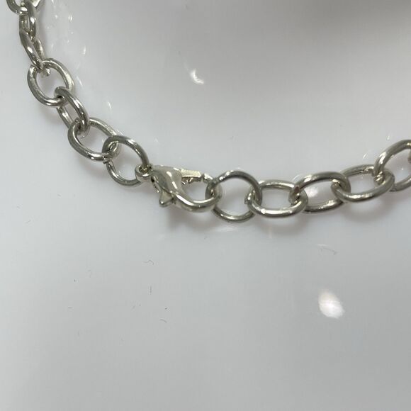 Vintage Silver Tone EFFY Heart Charm Bracelet 8" - Picture 3 of 4